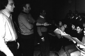 Franco Zeffirelli y Riz Ortolani durante la grabación de Fratello Sole Sorella Luna (Hermano sol, hermana luna)